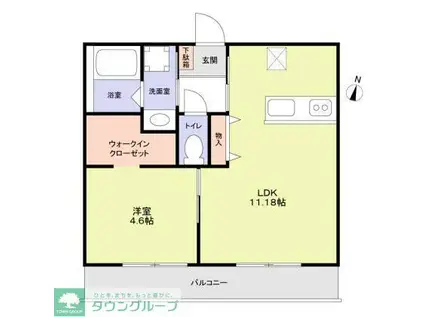 VIOLA TERRACE 北寺尾(1LDK/1階)の間取り写真