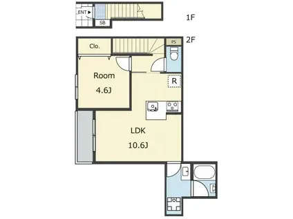 エムレジデンス恵比寿(1LDK/1階)の間取り写真