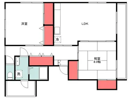 第二中村ビル(2LDK/2階)の間取り写真