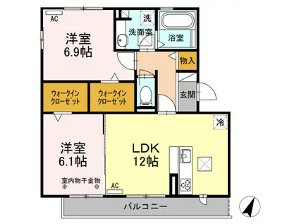 CONFOR V(2LDK/1階)の間取り写真