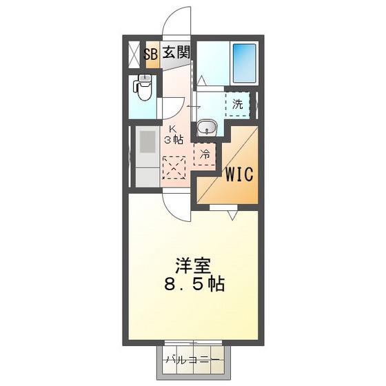 アルディーラ伊倉 B棟(1K/1階)の間取り写真