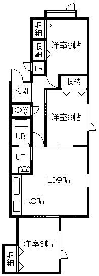 谷口ハイツB(3LDK/2階)の間取り写真