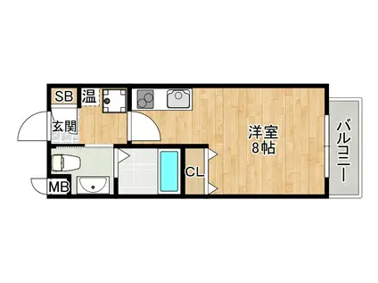 ジ アメニティ千里山(1K/4階)の間取り写真