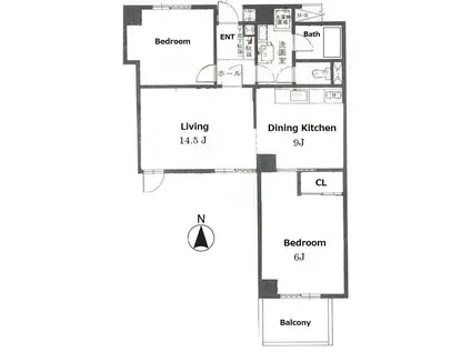 PASEO SANKOZAKA(2LDK/3階)の間取り写真