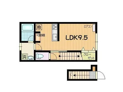 COTAN(ワンルーム/2階)の間取り写真