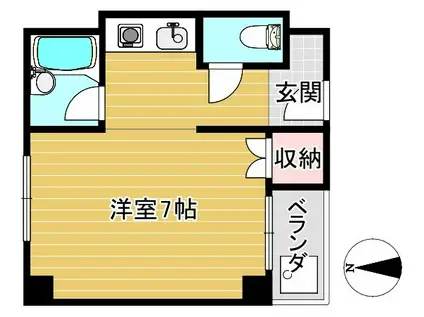 アーバンハウス北西(1K/3階)の間取り写真