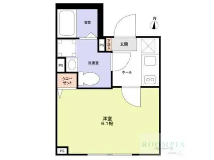 VISTA MAGOME(1K/2階)の間取り写真