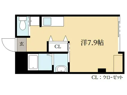 きんこん館(ワンルーム/3階)の間取り写真