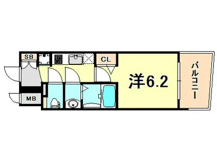 プレサンス神戸元町ミューズ(1K/13階)の間取り写真