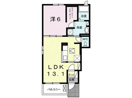 クラール春日A(1LDK/1階)の間取り写真