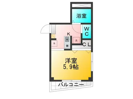 CRESTED OHI(ワンルーム/2階)の間取り写真