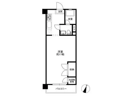 ヴィラ東寺尾(ワンルーム/3階)の間取り写真