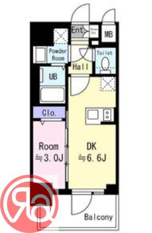エスリード弁天町ノース RESIDENCE(1DK/3階)の間取り写真