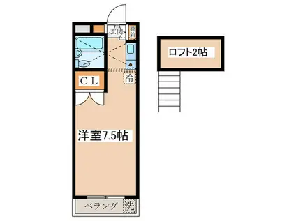 シティハイツ一ツ橋(ワンルーム/3階)の間取り写真