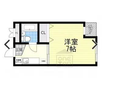 サカエハイツ(1K/4階)の間取り写真