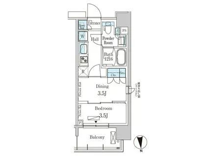 パークアクシス上野イースト パークアクシス上野イースト(2K/13階)の間取り写真