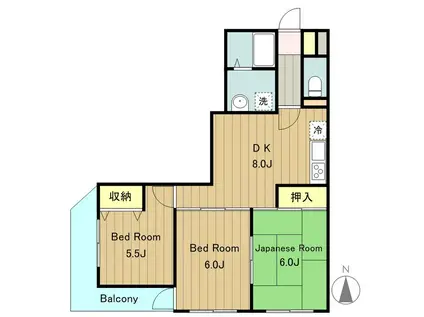 ランベール(3LDK/3階)の間取り写真