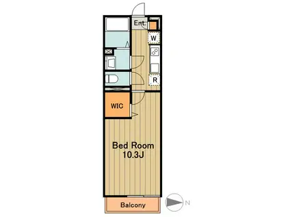 リブリグラシャス(1K/1階)の間取り写真