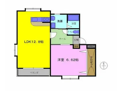 パークタウン畑中 NK棟(1LDK/1階)の間取り写真