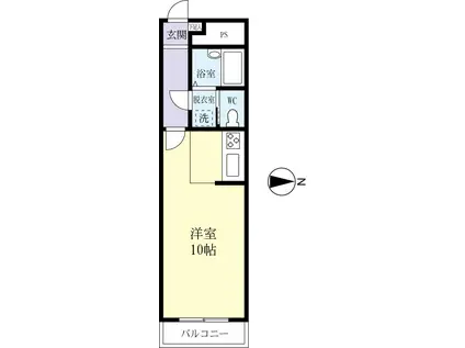 パークヒルマンション(ワンルーム/2階)の間取り写真