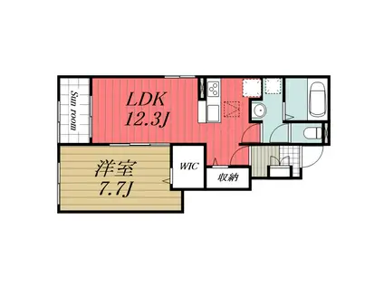 プラドールIII(1LDK/1階)の間取り写真