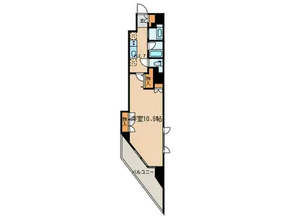スタイリオ旗の台II(1K/6階)の間取り写真