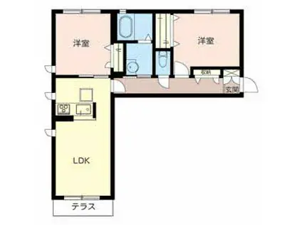 ガーデンハイツII(2LDK/1階)の間取り写真