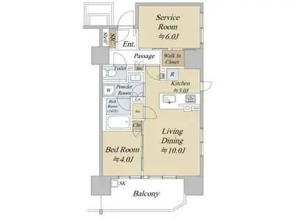 シティハウス巣鴨(1SLDK/6階)の間取り写真