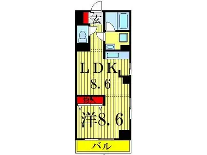 シャンティオン(1LDK/5階)の間取り写真