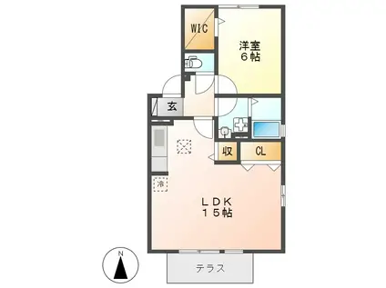 カーサ ベルデ3(1LDK/1階)の間取り写真