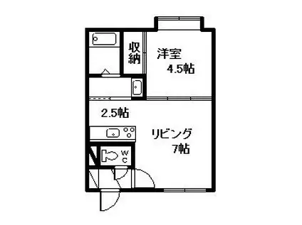 オーベルジュ10(1DK/2階)の間取り写真