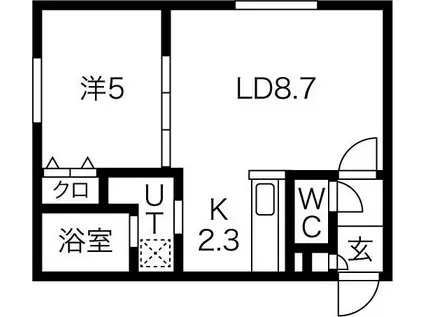 ラグナベルデ北34条(1LDK/4階)の間取り写真
