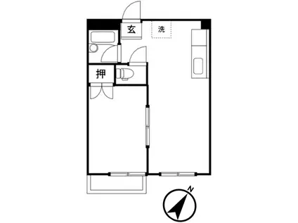 メゾン日吉(1LDK/3階)の間取り写真
