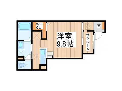 マサパレス(ワンルーム/1階)の間取り写真