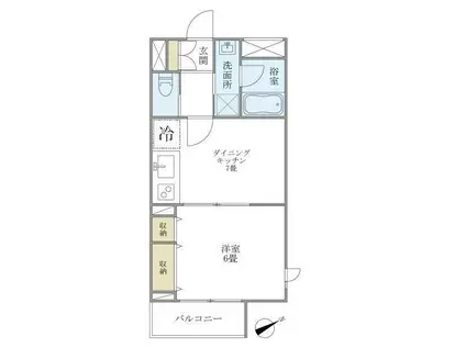 ウェルハウス東大井(1DK/3階)の間取り写真