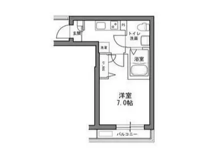 サナンド川崎(1K/3階)の間取り写真