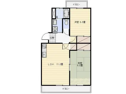 TAKI(2LDK/2階)の間取り写真