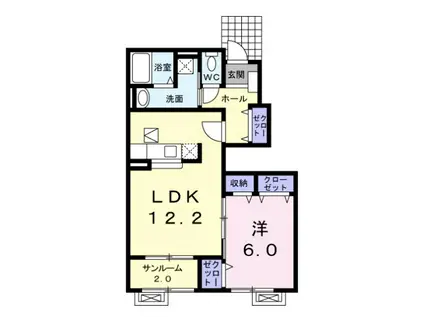 サンライズ 一番館 清水町(1LDK/1階)の間取り写真