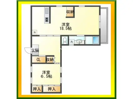 小林コーポ仲町(2DK/1階)の間取り写真