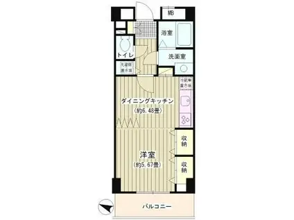 COLORS GARDEN(1DK/2階)の間取り写真