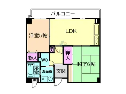 インフィニティフジ(2LDK/3階)の間取り写真