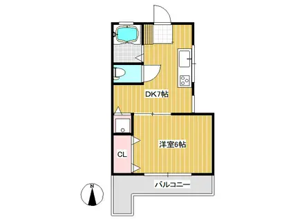 東小岩1830(1DK/3階)の間取り写真