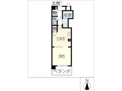 シティビラ中浜田(ワンルーム/2階)の間取り写真