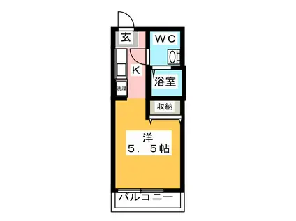 パナハイツ中村(1K/2階)の間取り写真