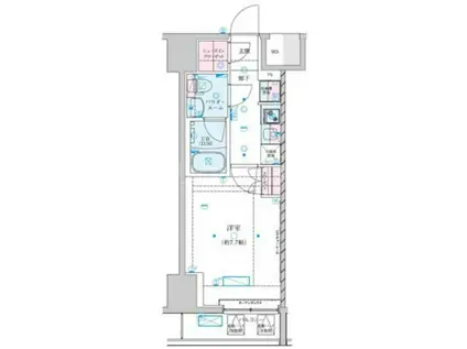GENOVIA川崎VII(1K/3階)の間取り写真