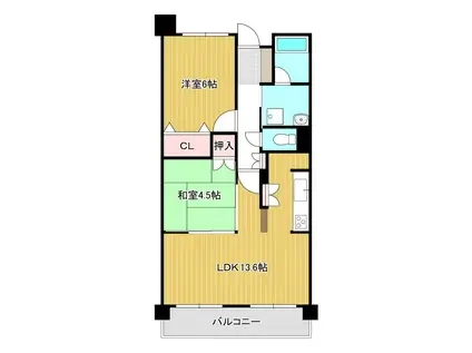 アプローズ陣原駅(2LDK/7階)の間取り写真