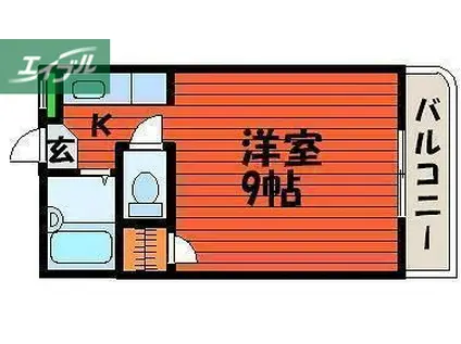 ウィステリア(1K/2階)の間取り写真