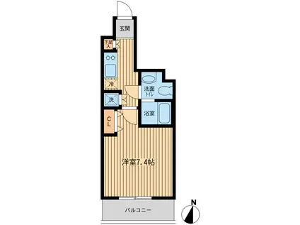 ヒューマンハイム本羽田(ワンルーム/8階)の間取り写真