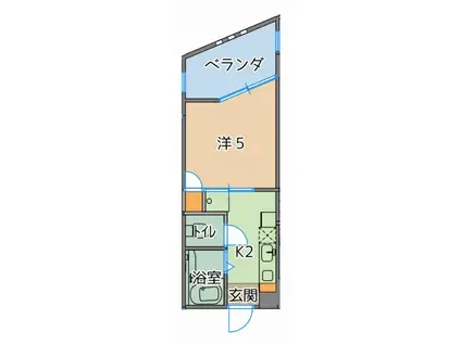 トーマス比屋根Ⅱ(1K/5階)の間取り写真