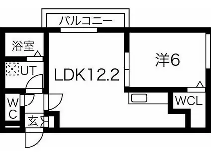 OAKMONT(1LDK/2階)の間取り写真